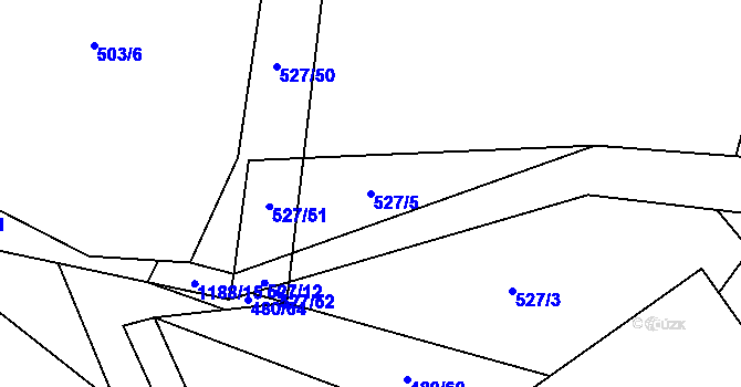 Parcela st. 527/5 v KÚ Jarov u Blovic, Katastrální mapa
