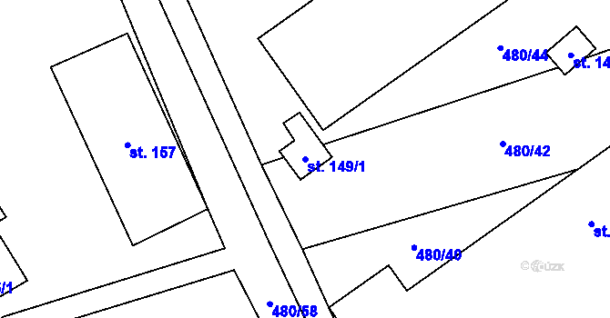 Parcela st. 149/1 v KÚ Jarov u Blovic, Katastrální mapa