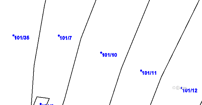 Parcela st. 101/10 v KÚ Jarov u Blovic, Katastrální mapa
