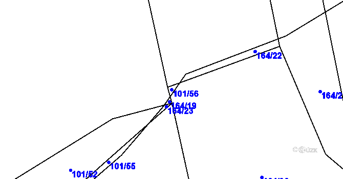 Parcela st. 101/56 v KÚ Jarov u Blovic, Katastrální mapa