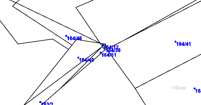 Parcela st. 164/51 v KÚ Jarov u Blovic, Katastrální mapa
