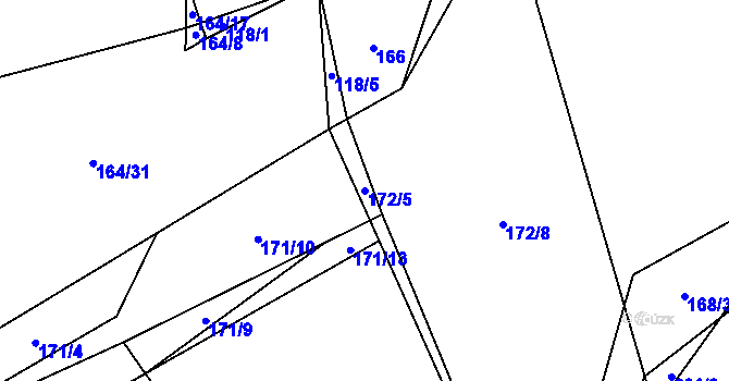 Parcela st. 172/5 v KÚ Jarov u Blovic, Katastrální mapa