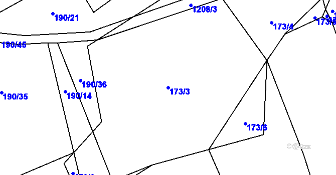 Parcela st. 173/3 v KÚ Jarov u Blovic, Katastrální mapa