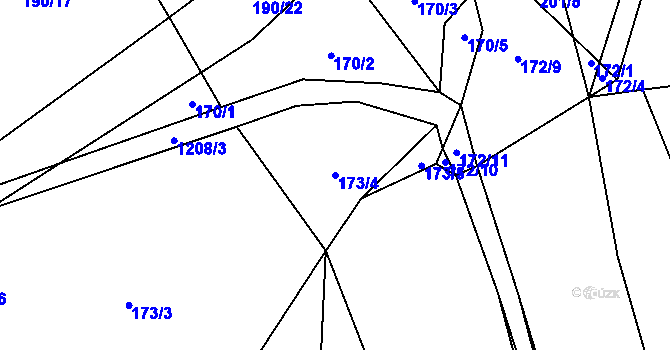 Parcela st. 173/4 v KÚ Jarov u Blovic, Katastrální mapa