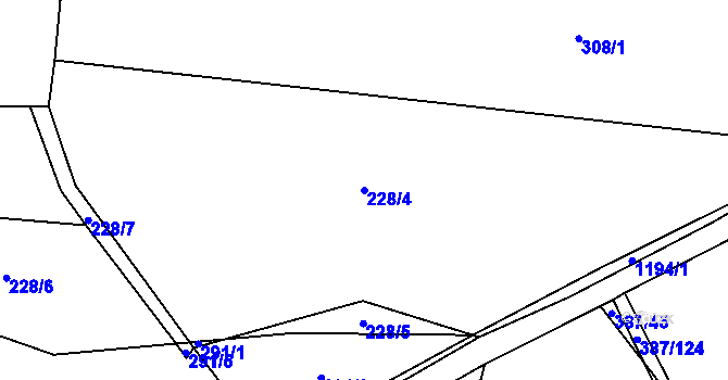Parcela st. 228/4 v KÚ Jarov u Blovic, Katastrální mapa