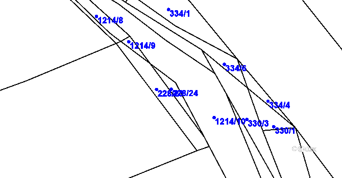 Parcela st. 228/24 v KÚ Jarov u Blovic, Katastrální mapa