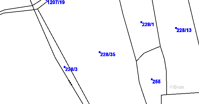 Parcela st. 228/35 v KÚ Jarov u Blovic, Katastrální mapa