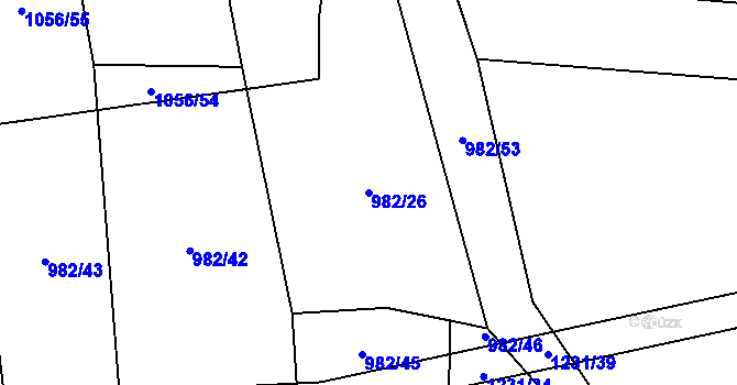 Parcela st. 982/26 v KÚ Jarov u Blovic, Katastrální mapa