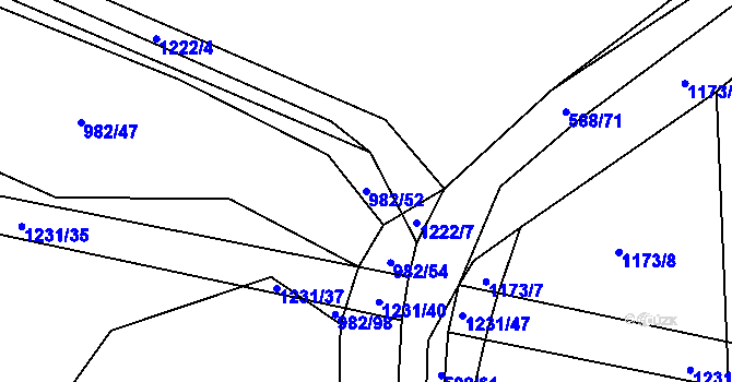 Parcela st. 982/52 v KÚ Jarov u Blovic, Katastrální mapa