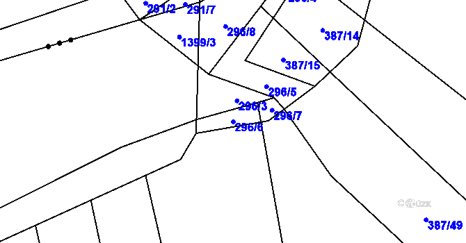 Parcela st. 296/6 v KÚ Jarov u Blovic, Katastrální mapa