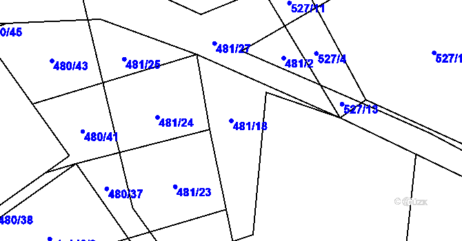 Parcela st. 481/18 v KÚ Jarov u Blovic, Katastrální mapa
