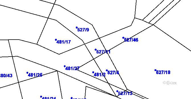 Parcela st. 527/11 v KÚ Jarov u Blovic, Katastrální mapa