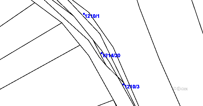 Parcela st. 1214/20 v KÚ Jarov u Blovic, Katastrální mapa