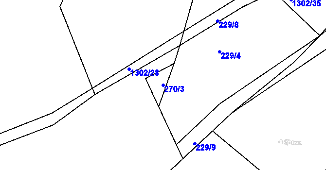 Parcela st. 270/3 v KÚ Jarov, Katastrální mapa