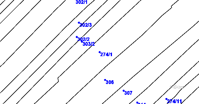 Parcela st. 274/1 v KÚ Jarov, Katastrální mapa