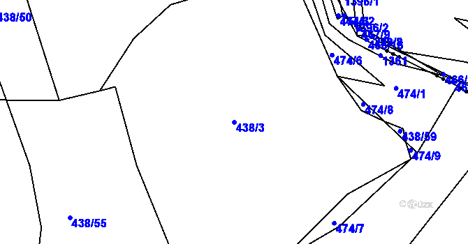 Parcela st. 438/3 v KÚ Jarov, Katastrální mapa