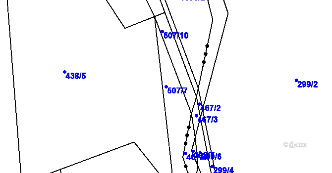 Parcela st. 507/7 v KÚ Jarov, Katastrální mapa