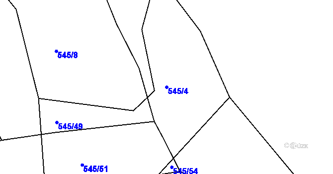 Parcela st. 545/4 v KÚ Jarov, Katastrální mapa