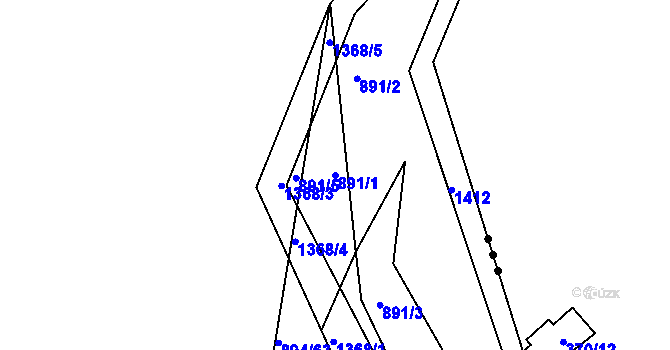 Parcela st. 891/1 v KÚ Jarov, Katastrální mapa