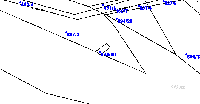Parcela st. 894/10 v KÚ Jarov, Katastrální mapa