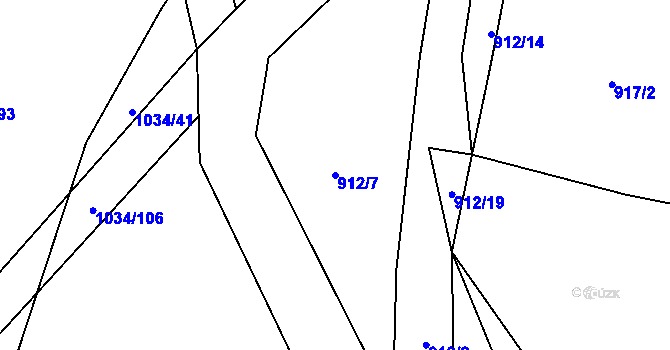 Parcela st. 912/7 v KÚ Jarov, Katastrální mapa
