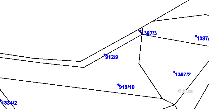 Parcela st. 912/9 v KÚ Jarov, Katastrální mapa