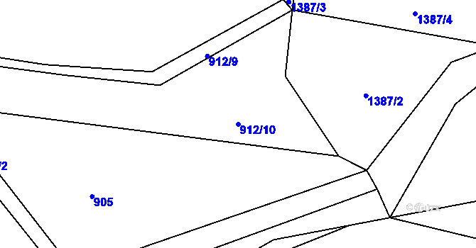 Parcela st. 912/10 v KÚ Jarov, Katastrální mapa