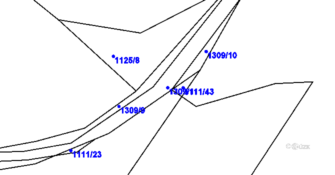 Parcela st. 1309/1 v KÚ Jarov, Katastrální mapa