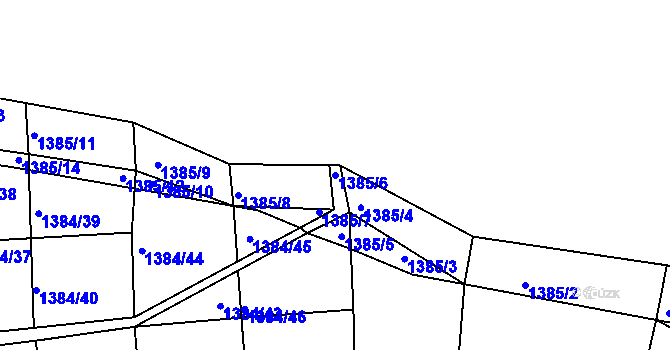 Parcela st. 1385/6 v KÚ Jarov, Katastrální mapa