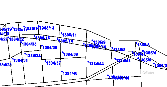 Parcela st. 1385/12 v KÚ Jarov, Katastrální mapa