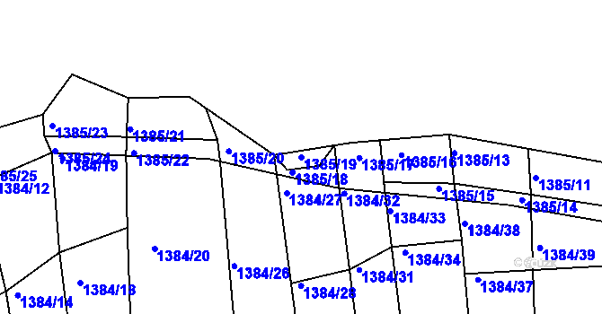 Parcela st. 1385/19 v KÚ Jarov, Katastrální mapa