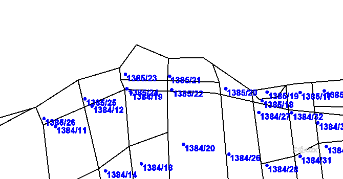 Parcela st. 1385/22 v KÚ Jarov, Katastrální mapa