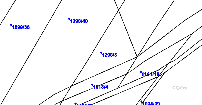 Parcela st. 1298/3 v KÚ Jarov, Katastrální mapa