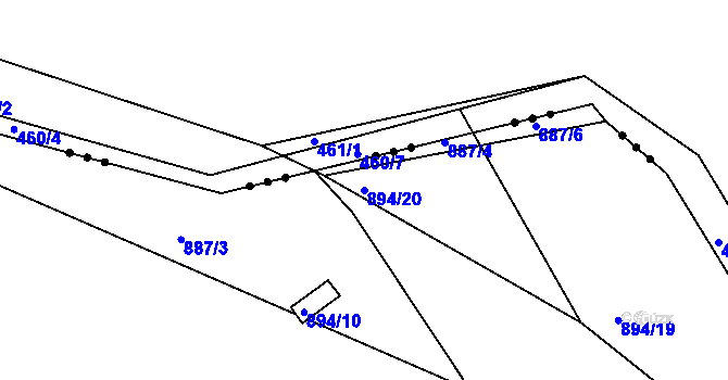 Parcela st. 894/20 v KÚ Jarov, Katastrální mapa