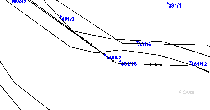 Parcela st. 1406/2 v KÚ Jarov, Katastrální mapa