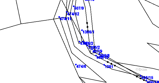 Parcela st. 474/3 v KÚ Jarov, Katastrální mapa