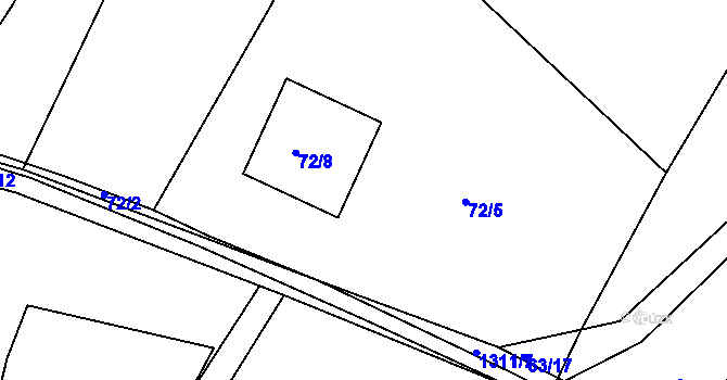 Parcela st. 72/5 v KÚ Jarov, Katastrální mapa
