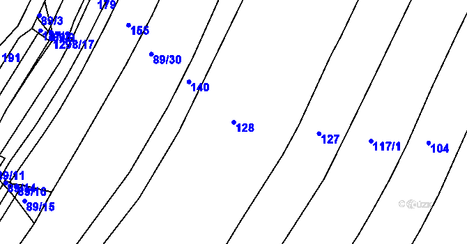 Parcela st. 128 v KÚ Jarov, Katastrální mapa