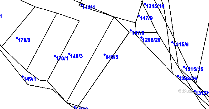 Parcela st. 149/5 v KÚ Jarov, Katastrální mapa
