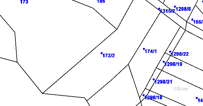 Parcela st. 172/2 v KÚ Jarov, Katastrální mapa