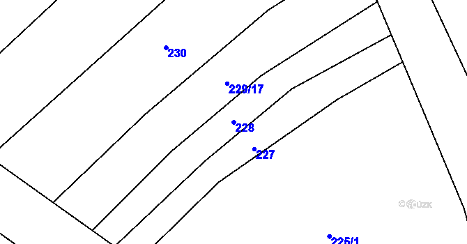 Parcela st. 228 v KÚ Jarov, Katastrální mapa