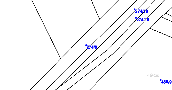 Parcela st. 274/9 v KÚ Jarov, Katastrální mapa