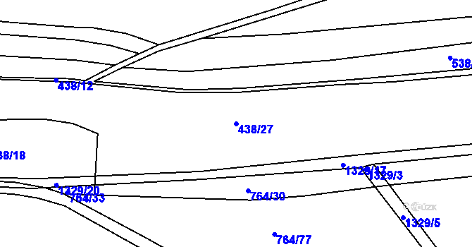Parcela st. 438/27 v KÚ Jarov, Katastrální mapa