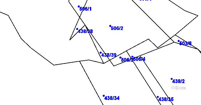 Parcela st. 438/39 v KÚ Jarov, Katastrální mapa