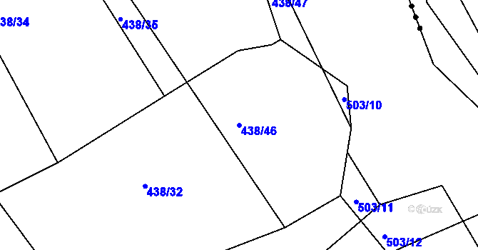 Parcela st. 438/46 v KÚ Jarov, Katastrální mapa