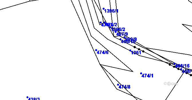 Parcela st. 474/6 v KÚ Jarov, Katastrální mapa