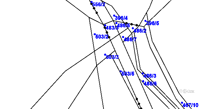 Parcela st. 503/3 v KÚ Jarov, Katastrální mapa