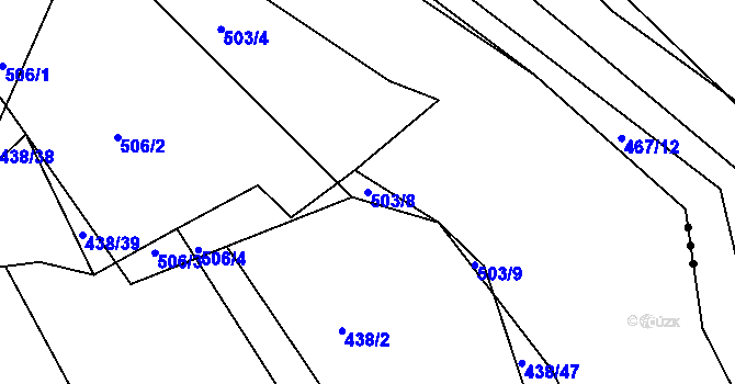 Parcela st. 503/8 v KÚ Jarov, Katastrální mapa