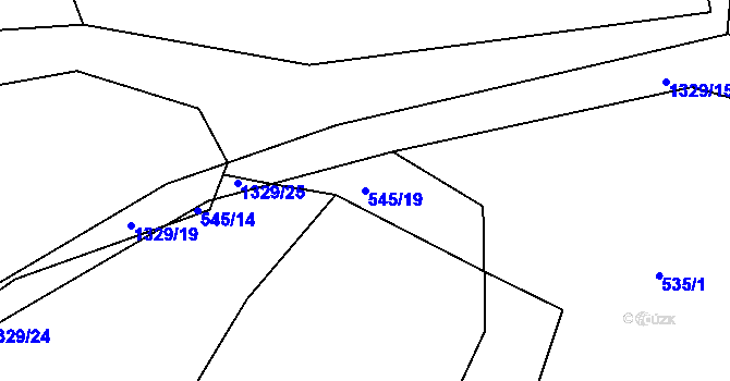 Parcela st. 545/19 v KÚ Jarov, Katastrální mapa