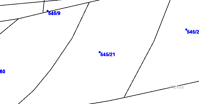 Parcela st. 545/21 v KÚ Jarov, Katastrální mapa